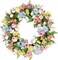 16'' Spring Wreath - Artificial Summer Wreath for Front Door - Flower Wreath with Rose and Hydrangea - Floral Wreath for All Seasons Door Wall Window Festival Farmhouse